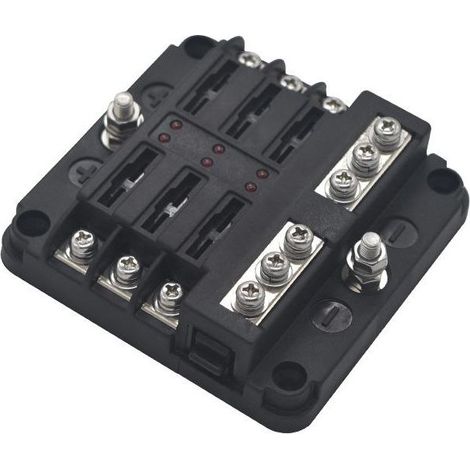 Voies Boîte Fusibles Porte Fusible Blocs Lame avec 16 6 Voyants LED Couvercle de Protection pour et Voiture Automobile Bate 12V 24V (1/5)