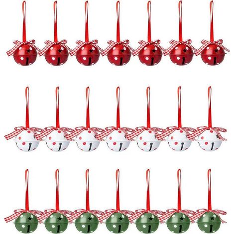 Cloche de Noël en métal rustique, lot de 12 suspensions décoratives pour sapin, porte et décoration hivernale, accessoires de fête pour maison, ornements de Noël vintage (1/3)