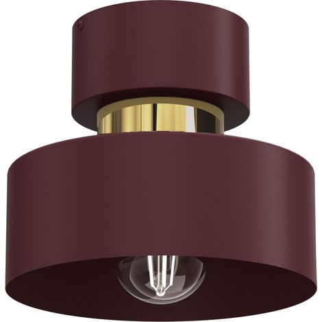 Plafonnier décoratif bordeaux avec détail doré 1xE27 15W (1/4)