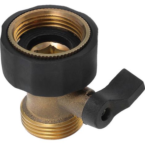 Robinet d'arrêt en laiton pour tuyau d'arrosage, lot de 2, usage extérieur intensif. (1/5)