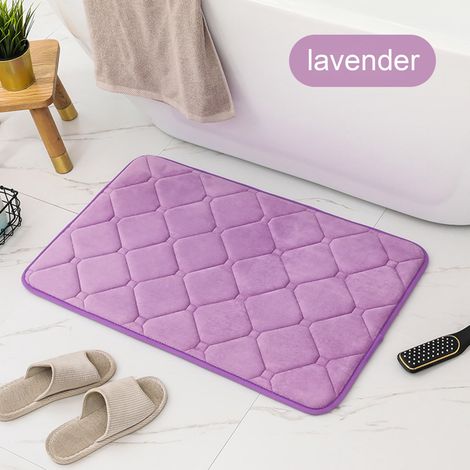 Tapis De Bain En Mousse À Mémoire De Forme - 24 X 32 Pouces - Antidérapant - Absorbant - Séchage Rapide - Violet - Lot De 1 (1/5)