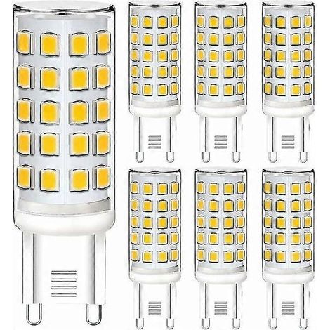 Dimmbare G9-LED-Lampe, warmweiß, 5 W, 230 V, entspricht einer 40-W-Halogenlampe, 430 lm Helligkeit, 2700 K, 360° Abstrahlwinkel, 32 x 2835 mm, 6er-Packung (1/5)