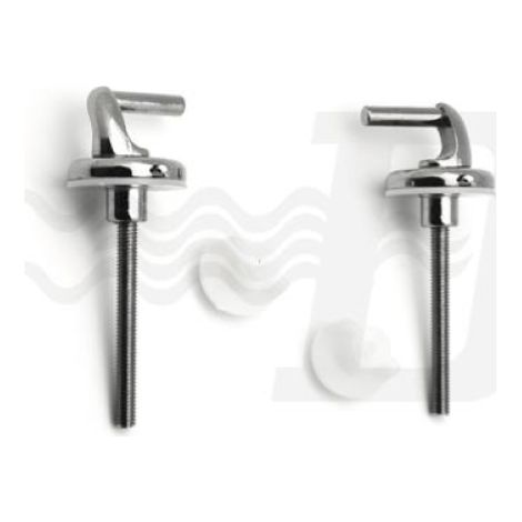 Paire de charnie'res late'rales en acier chrome' pour abattants de toilettes