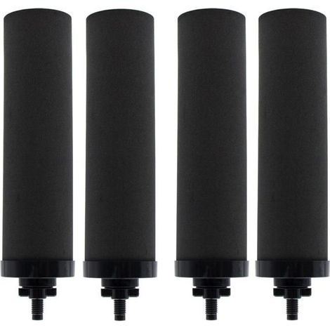 4PièCes de Remplacement de Filtre à Eau pour Filtres à Charbon Actif Noir BERKEY BB9-2 pour SystèMe de Filtre à Eau Alimenté par (1/4)