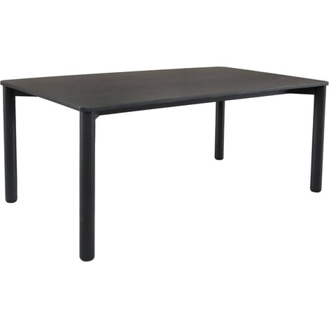 6-seater rectangular dining table with rubberwood and black oak veneer - 180 x 100 x 75 cm - Solene