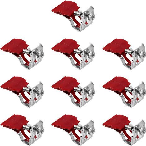 Set mit 10 bohrfreien Befestigungsclips, Halterungen und Klemmen für Küchenspülen – 4,50 x 2,50 x 2,00 cm – Dunkelrot (1/2)