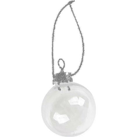 Boules de Noël transparentes à faire soi-même, incassables, en plastique sans couture, pour décorer le sapin ou la maison - 60 mm - Quantité : 12 (1/4)