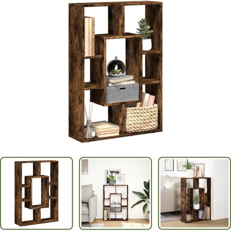 vidaXL Étagère bois -  Bibliothèque chêne fumé 63x20x90 cm bois d'ingénierie (1/5)