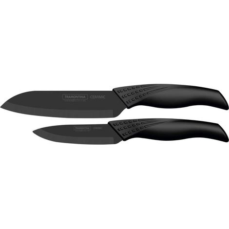 Tramontina Accurato set 2 coltelli cucina ceramica nero