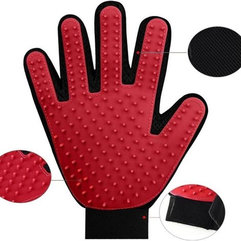 TrAdE Shop Traesio - Guanto Spazzola Cardatore Elimina Peli Corti E Lunghi Per Cane Gatto Glove Touch -