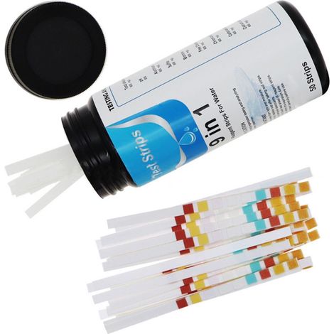 Bandelettes De Test Eau Piscine 9 En 1 Pour Analyse Rapide De La Qualite De L'eau 50 Tests Pour Aquariums Piscines Maison