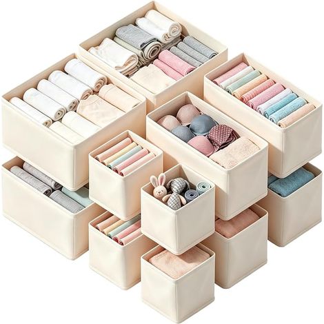 organiseurs de tiroirs d'armoire en plastique - Séparateurs de tiroir - Organiseur de cuisine pour rangement de cuisine, chambre à coucher, commode (1/4)