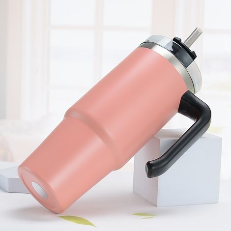 Gobelet thermos inox 304 grande capacité avec anse, tasse isotherme pour café en voiture, verre à glace pratique portable (1/4)