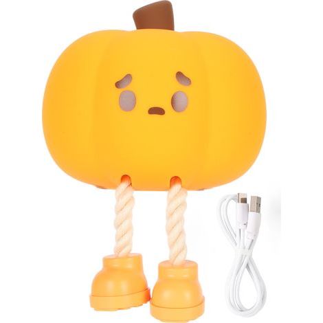 Innovative and cute pumpkin night light, eye protection, rechargeable, decorative silicone, for children's room, indoors (1/5)