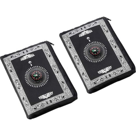 Alfombra de oración, alfombra de oración de bolsillo, alfombra de oración musulmana plegable y portátil con brújula, alfombra islámica de 2 piezas de estilo sencillo para exteriores, ideal para viajes