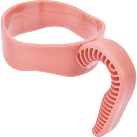 Poignée de transport ergonomique en plastique rose pour carafes, bouteilles et la plupart des autres récipients d'une contenance de 590 à 890 ml (environ). (1/5)