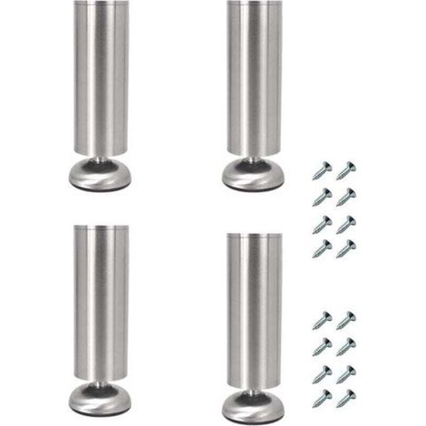 Set of 4 adjustable stainless steel furniture legs, 25 cm thick, for TV stands and sofas (1/4)