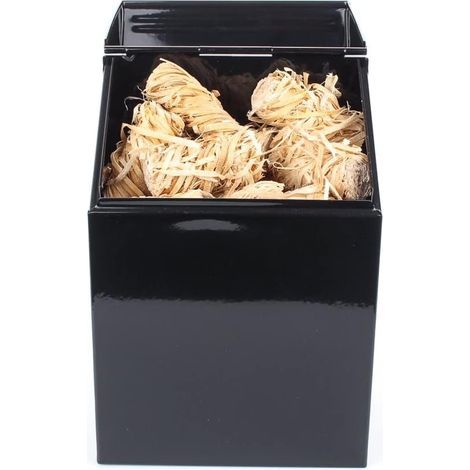 Valiant Boîte de rangement pour allume-feu en métal à couvercle, Noire