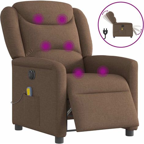 Fauteuil inclinable de massage électrique-Chaise de relaxation-Fauteuil Relax marron tissu 331820 (1/5)