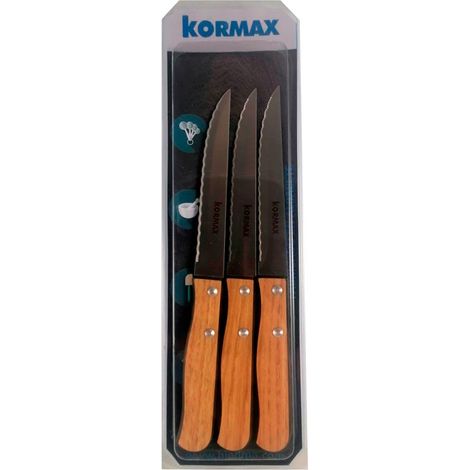 CUCHILLOS 11 CM FILO LISO HPL ROBLE PACK 3