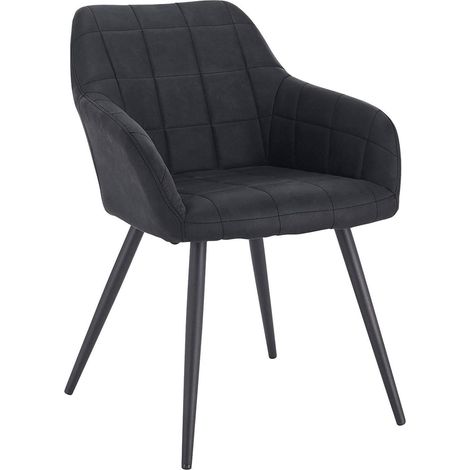 Chaise de salle à manger en tissu anthracite (1/4)
