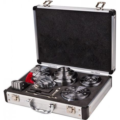 Dema – Ensemble de mandrins M33 – Mandrin à 4 mors pour pièces irrégulières – Plage de serrage 46 à 110 mm – Coffret de rangement inclus
