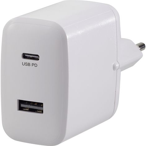 VOLTCRAFT UC-2ACX001 USB Ladegerät 32 W 1x USB-A, 1x USB-C® USB PD Weiß Innenbereich USB Power Deliv (1/4)