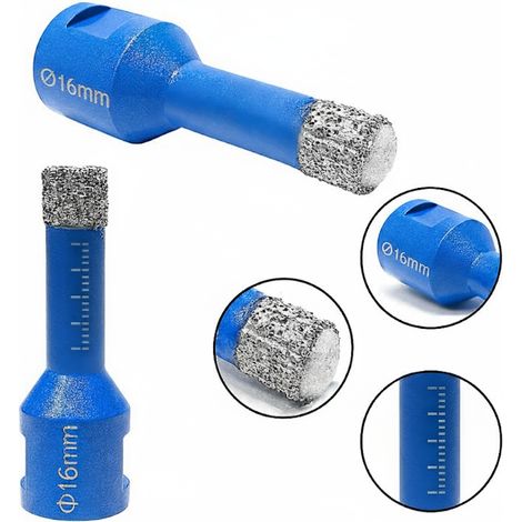 Sega a tazza diamantata da 16 mm per piastrelle in porcellana, punta da trapano in titanio M14 (1/5)