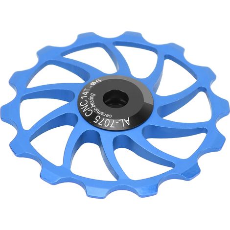 Poulie de guidage arrière pour vélo, galet 14 dents, en alliage d'aluminium bleu (1/5)