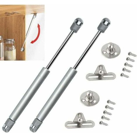 Ressorts à gaz en alliage de zinc et ABS durables et antirouille de 100 N avec 5 vis et un angle maximum de 100 degrés pour soulever les portes des armoires de cuisine.