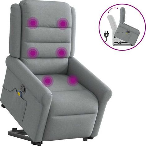 Fauteuil de massage inclinable en tissu gris clair (1/5)
