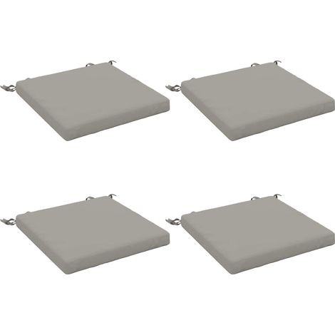 Coussins de siège 4 pièces SOEST 4 pc 100 % polyester Gris vidaXL