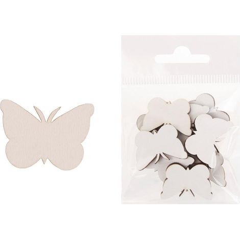 Decoración de madera, 12 piezas. Mariposa grande.