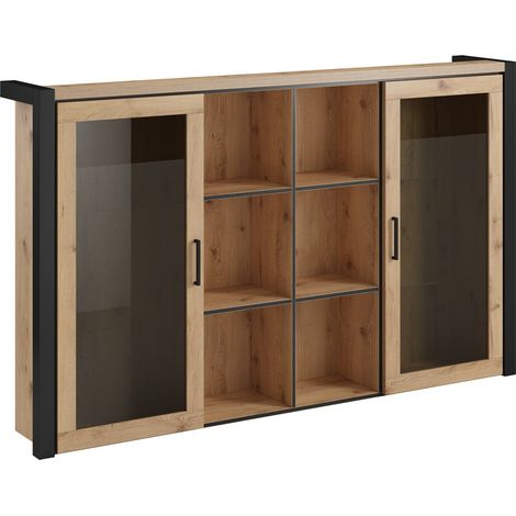 Aparador Temire 114 , 109x180cm, Número de puertas: 232cm, Aglomerado laminado, Vidrio (1/4)