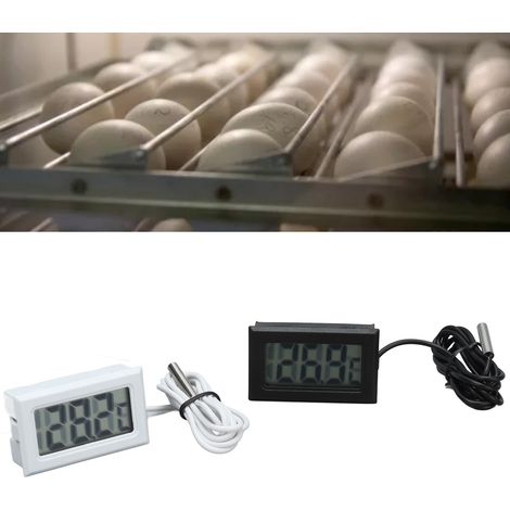 2 Thermomètres Numériques Électroniques avec Sonde - Affichage Température Instantané (Noir et Blanc)
