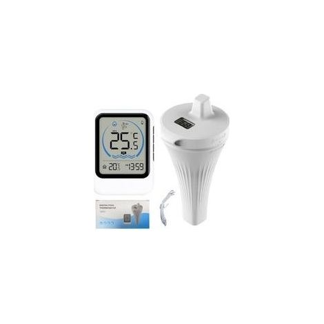 Thermomètre étanche IP67 pour piscine, jacuzzi, spa, bain et étang à poissons – Affichage LCD grand format, flottant et résistant à l’eau (1/5)