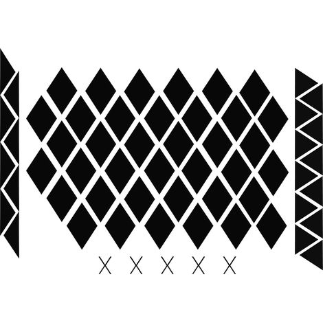Stickers muraux miroir losanges acryliques à faire soi-même, autocollants pour la décoration du salon et de la chambre, noir, taille L (1/5)