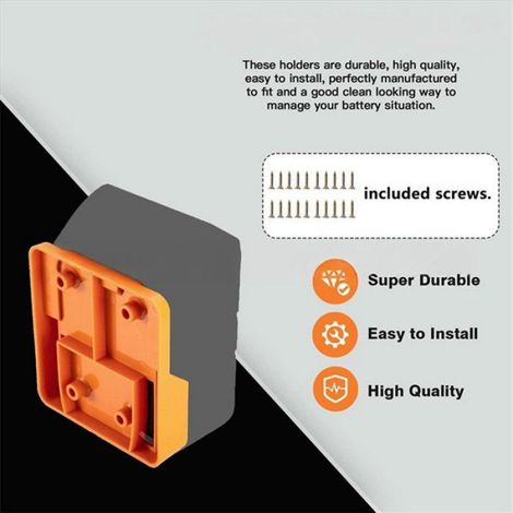 Support Mural Pour Batterie - Compatible Avec Outils Et Batteries 18 V Li-Ion - Montage Horizontal Ou Vertical - Lot De 10 (1/5)