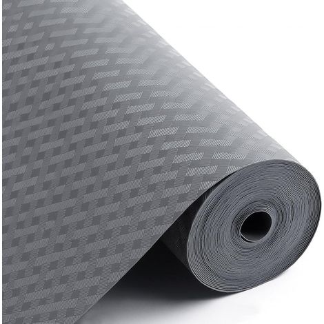 Tapis Fond de Tiroir Antiderapant 44x600cm Tapis de tiroir Non-Adhésif Antiderapant EVA Imperméable tapis de Frigo Peut être Coupé en Taille pour Protection Tiroir Placard Cuisine Gris (1/5)