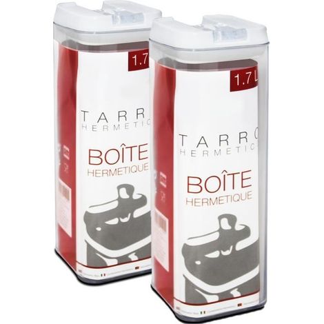 Lot 2 boîte hermétique,pot conservation avec couvercle,capacité 1.7 L - Longueur 9.5 x Profondeur 9.5 x Hauteur 30.5 cm (1/2)