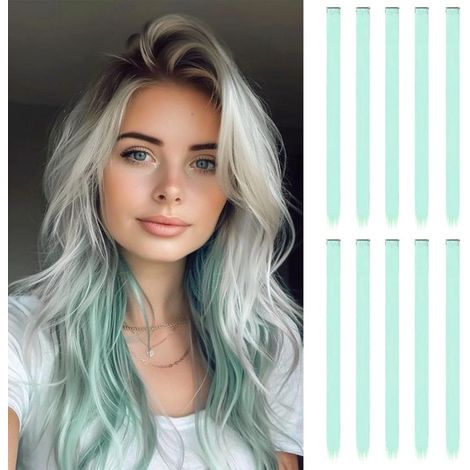 10 pezzi - Extension per capelli Premium - 55 cm - Extension per capelli - Extension - Parrucca - Extension con clip - Capelli sintetici resistenti al calore - Capelli (1/5)