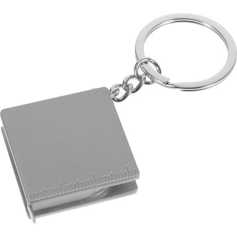 Mini mètre ruban porte-clés 70cm métal argenté, pour atelier (1/5)