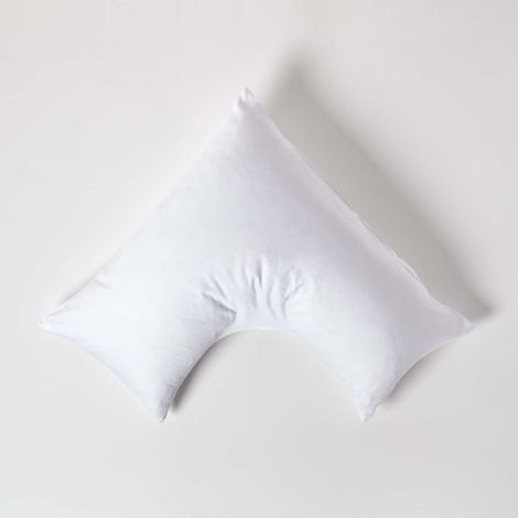 HOMESCAPES White V Shaped Pillowcase Organic Cotton 400 Thread Count - White (1/4)