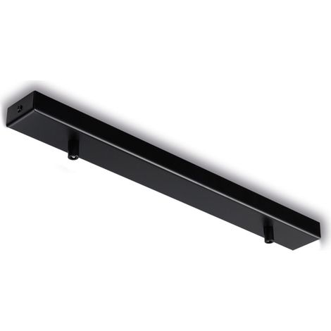 Rosone rettangolare multicavo in ferro nero con 2 fori H.3 - L.50 x 5