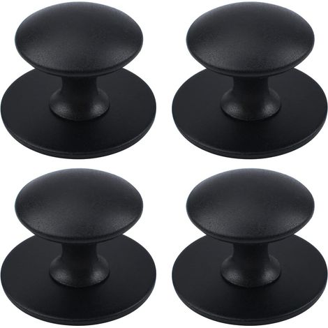 BEBUSINGOTO Perillas adhesivas para gabinetes, 4 piezas, autoadhesivas, instantáneas, para gabinetes de cocina, cajones, ventanas, armarios, roperos y cajones (negro mate) (1/5)