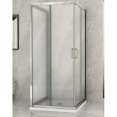 Box Doccia 3 Lati 6 mm Opaco Scorrevoli Angolare 1 Anta fissa 70 x 80 90 100 120 - Misura Box 3 Lati 70x80x70 (1/4)