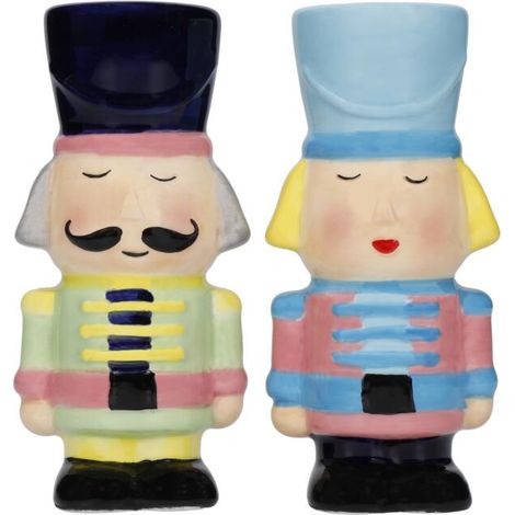 KitchenCraft Juego de Cerámica para Sal y Pimienta Colección Cascanueces, 2 Piezas, En Caja de Regalo, Mixto