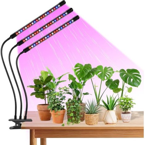 Lampe horticole LED - 5 V, lumière rouge et bleue, USB, trois têtes - idéale pour l'éclairage d'appoint des plantes (1/3)