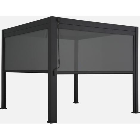 Pérgola bioclimática 3x3m V2 + 2 toldos verticales de 3m (1/5)