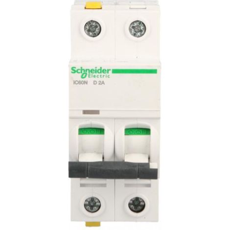 Interruttore automatico 2P D 2A 6kA CA iC60N-D2-2 Acti9 A9F05202